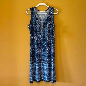 NWT Blue Dress with Silver Rhinestone Accents on Front Size XL